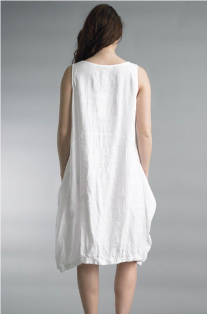 Linen Rosette Dress