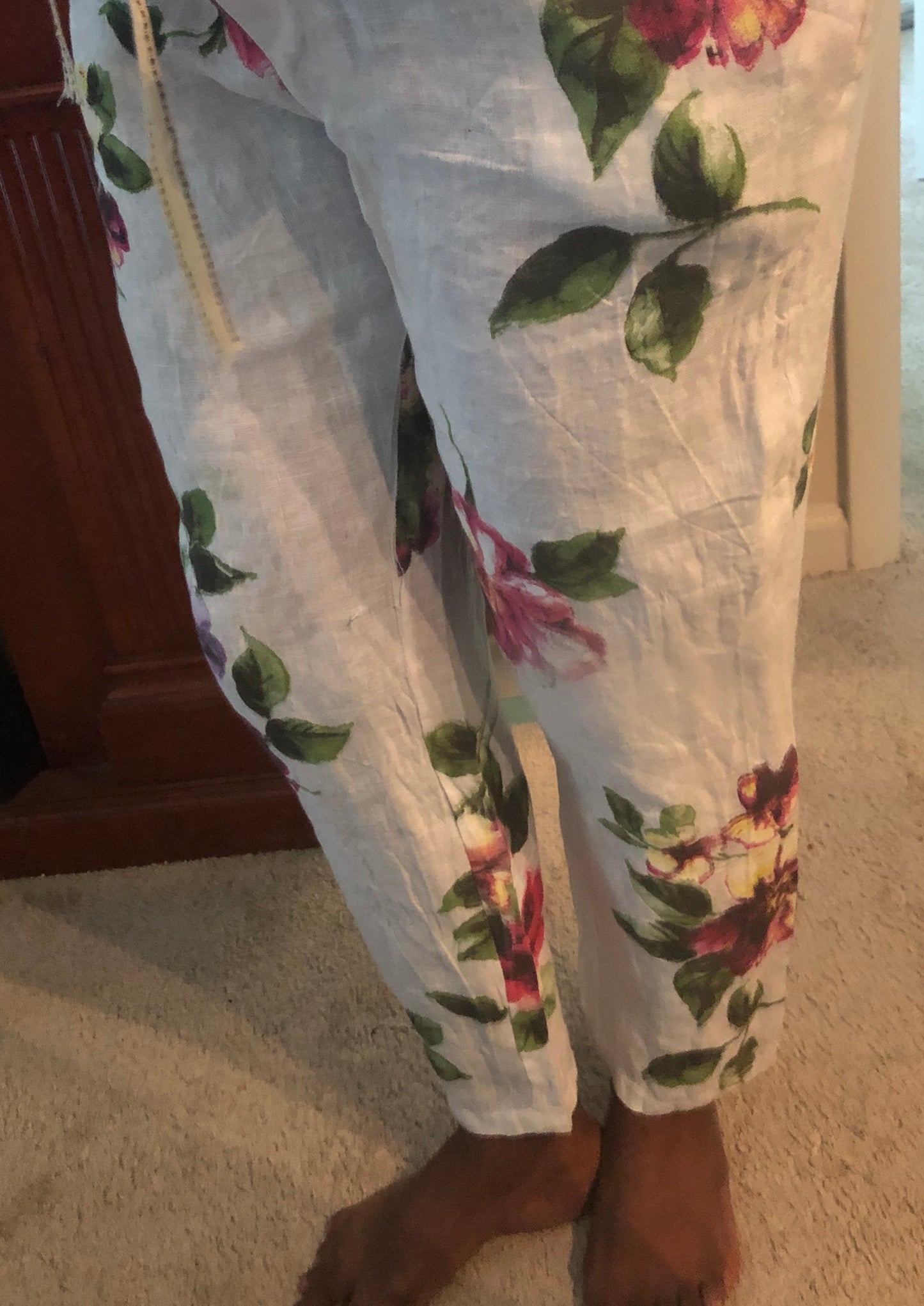 Carla Floral Linen Pants